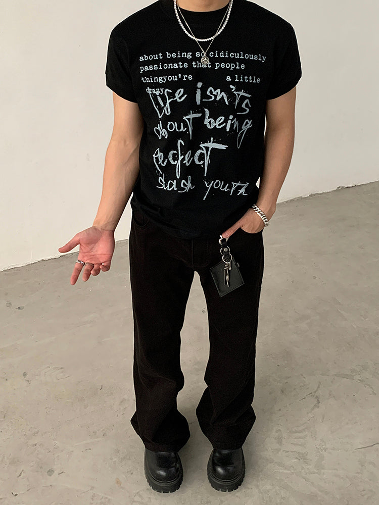Graphic Letter Print Short-Sleeve T-Shirt