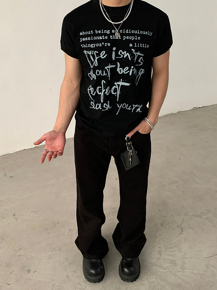 Graphic Letter Print Short-Sleeve T-Shirt