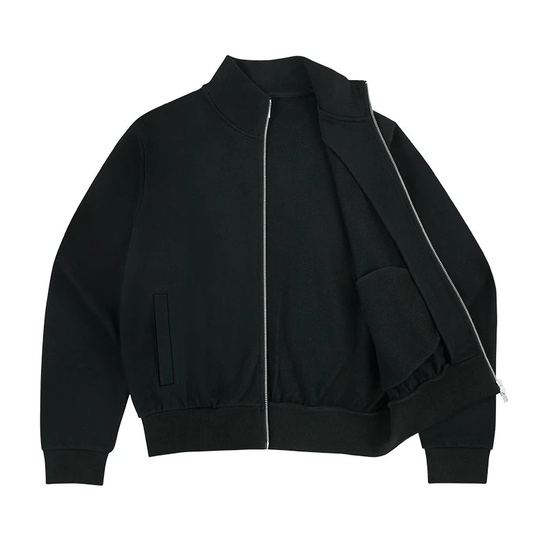 Zip-Up Terry Cloth Sweatshirt Jacket