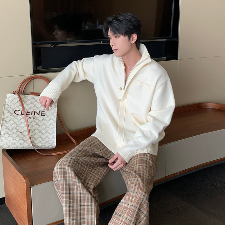 Gebreide cardigan trui met knoopsluiting 