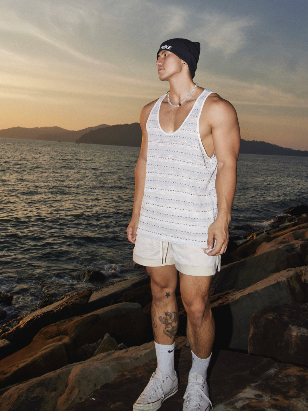Striped Loose Fit Sports Vest