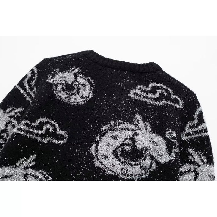 Animal Jacquard Knit Button Cardigan