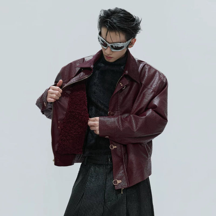 Fur Lining Ostrich Leather Jacket