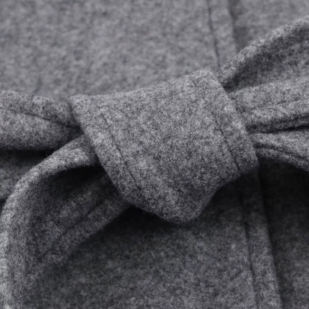 Manteau en laine à double couche avec ceinture 