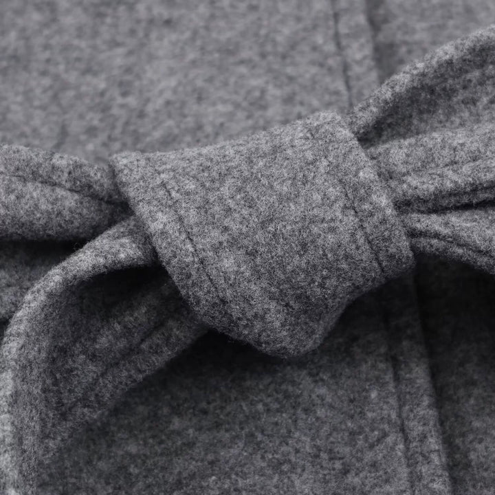 Manteau en laine à double couche avec ceinture 