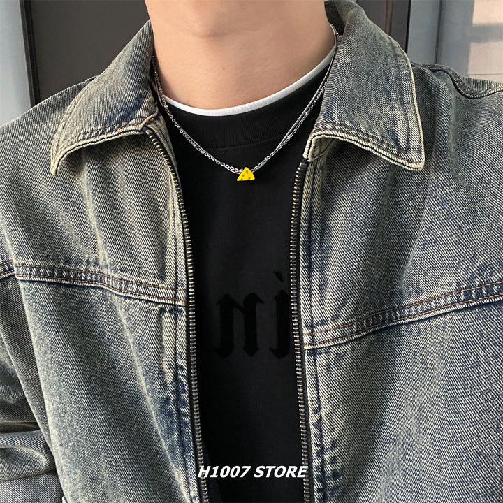 Cheese Pendant Double-Layer Clavicle Necklace