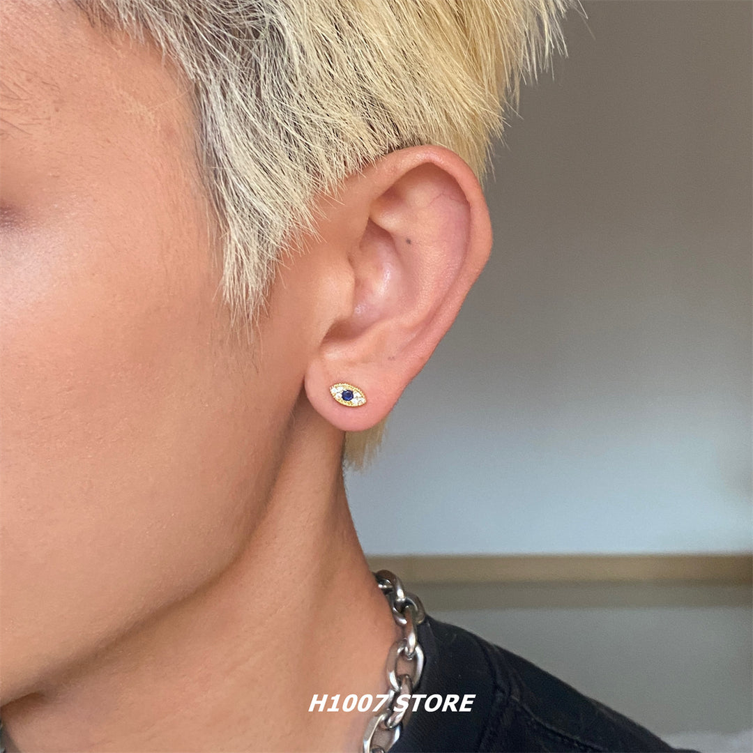Evil Eye Titanium Steel Stud Earrings