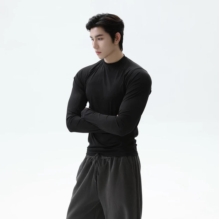 Slim Fit Crew Neck Long Sleeve Pullover