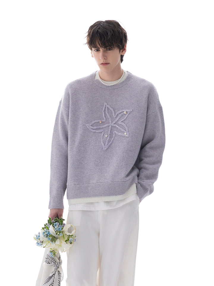 Alpaca Blend Starfish Jacquard Sweater