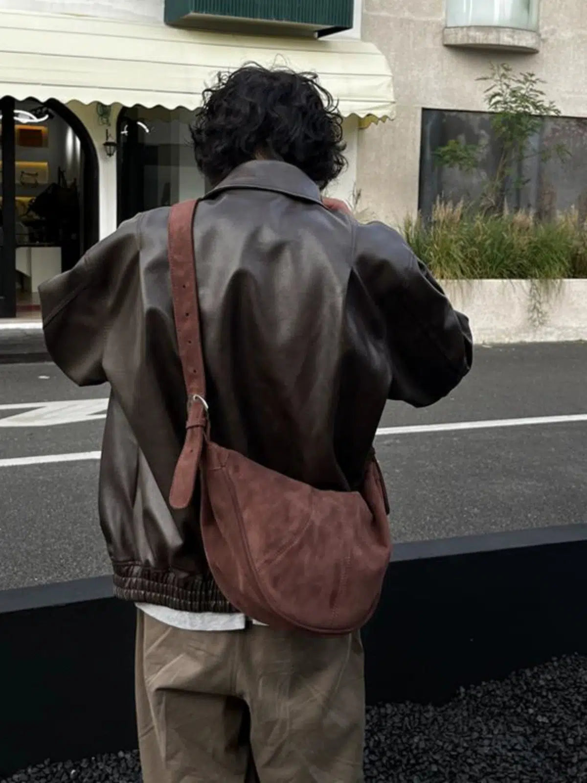 Retro Suede Crossbody Bag