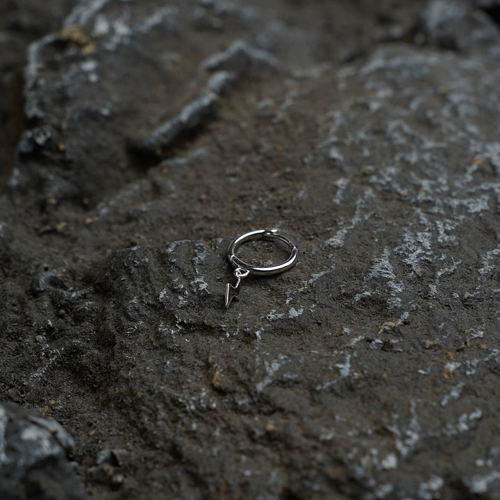 Sterling Silver Lightning Hoop Earrings