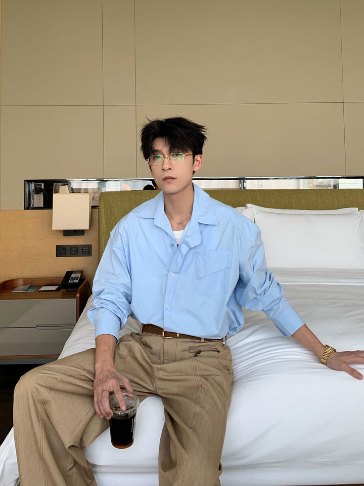 Minimalist Cotton Long Sleeve Casual Shirt