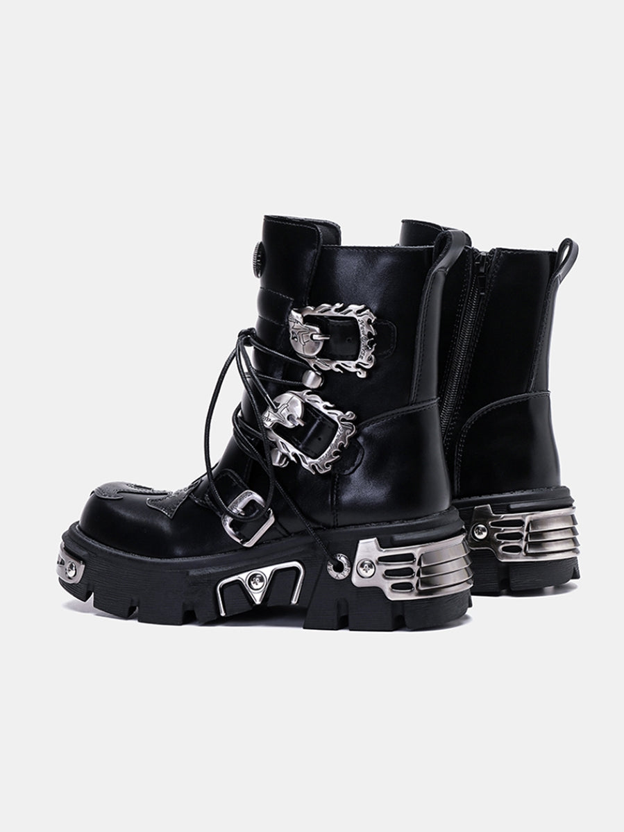 Motorrad Punk Metall Hohe Stiefel 