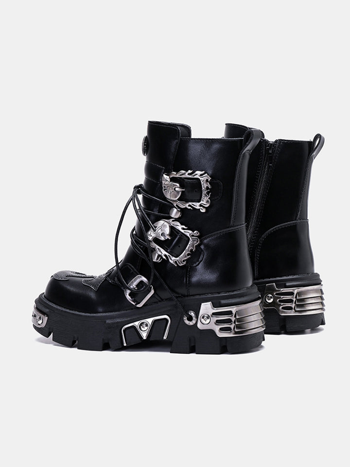 Motorrad Punk Metall Hohe Stiefel 
