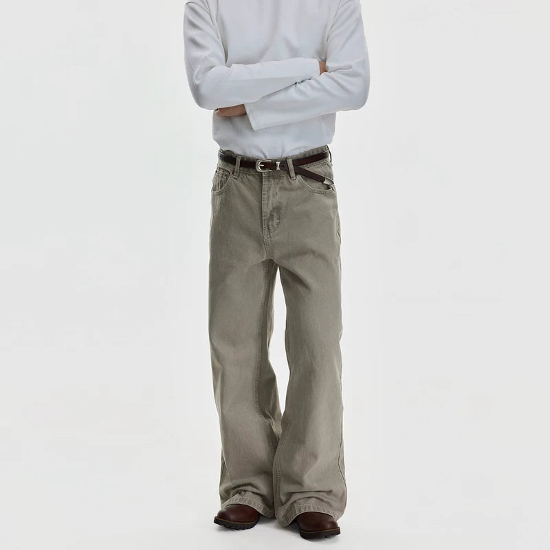 Kavisli Fırfır Geniş Paça Kot Pantolon 