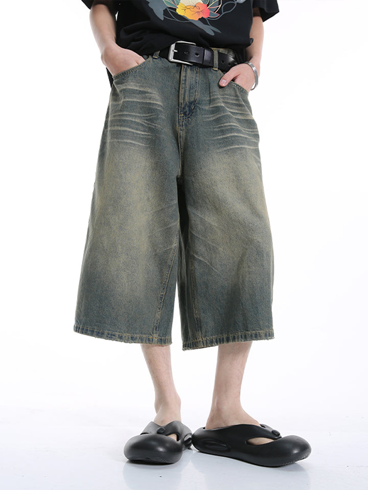 Weite Denim Culotte Shorts 