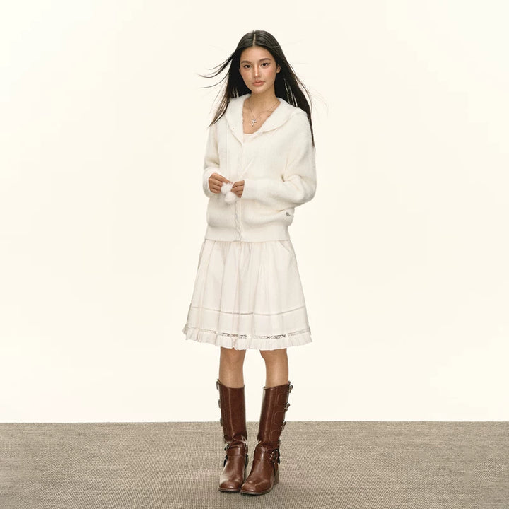 Fuzzy Hooded Zip-Up Sweatshirt