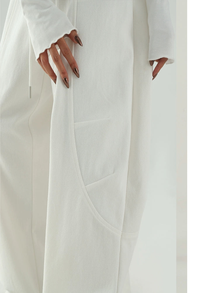 Wide-Leg Casual Drawstring Pants
