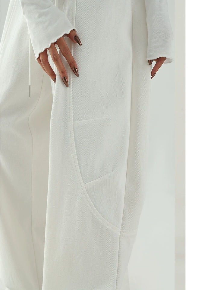 Wide-Leg Casual Drawstring Pants