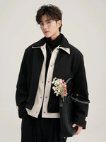 Contrast Color Wool Two-piece Jacket