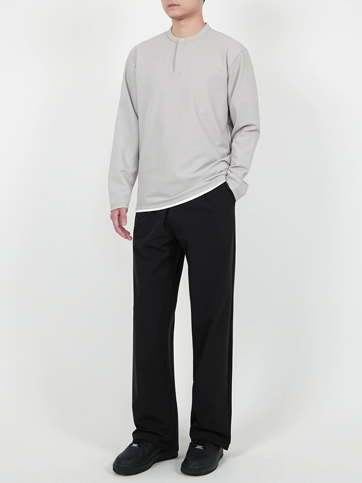 Henry Collar Long Sleeve Pullover