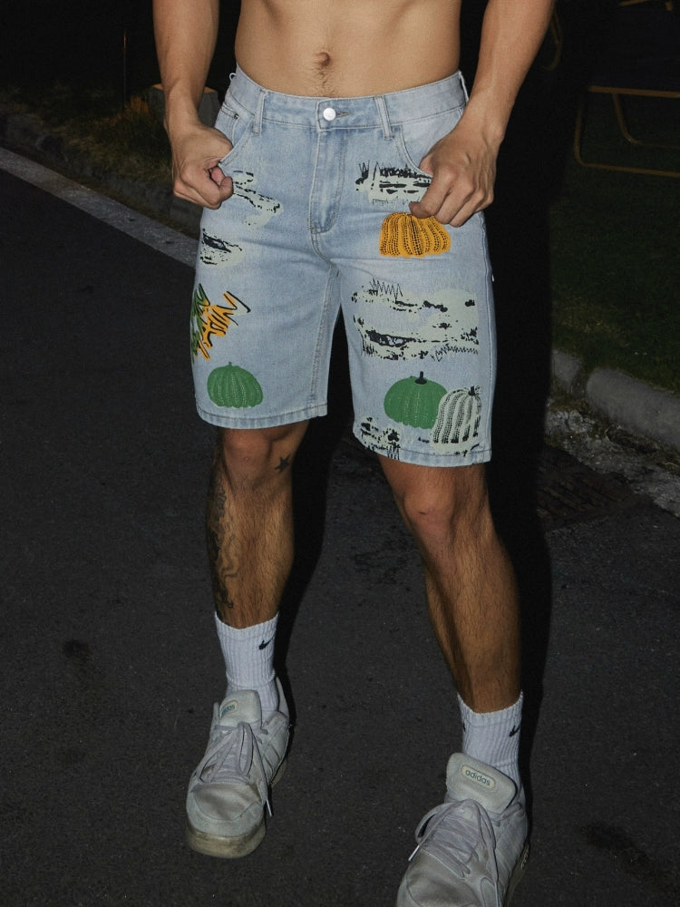 Retro Vasket Løs Pasform Denim Shorts 