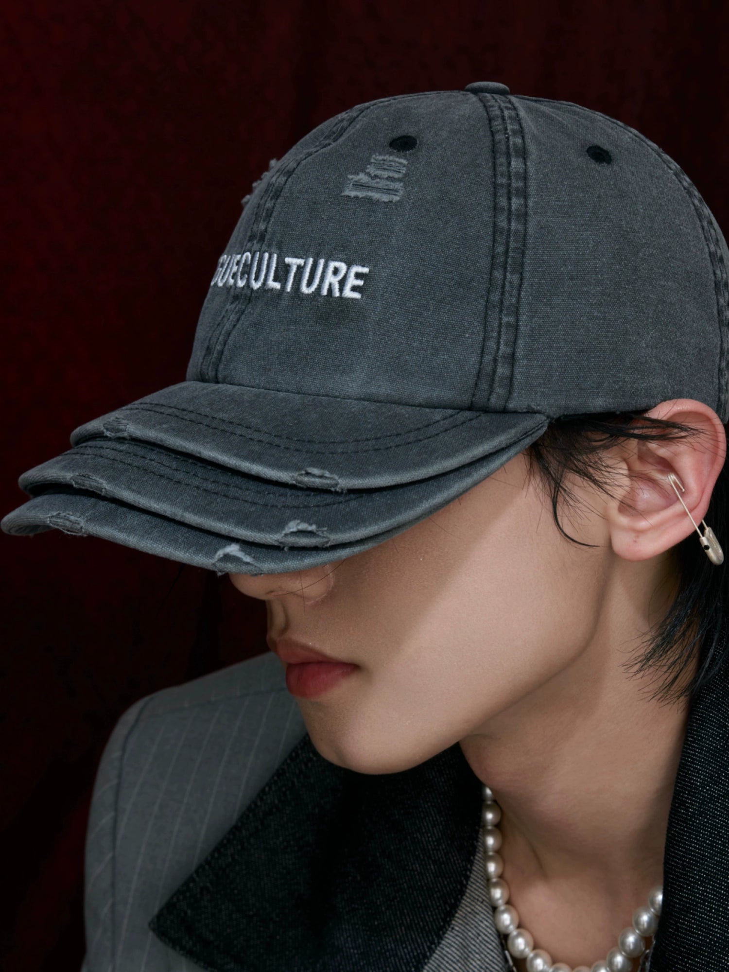 Washed Distressed Brim Baseball Cap