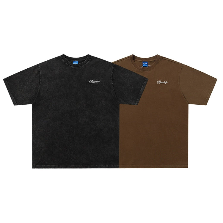 T-shirt grafica a maniche corte con effetto usurato 