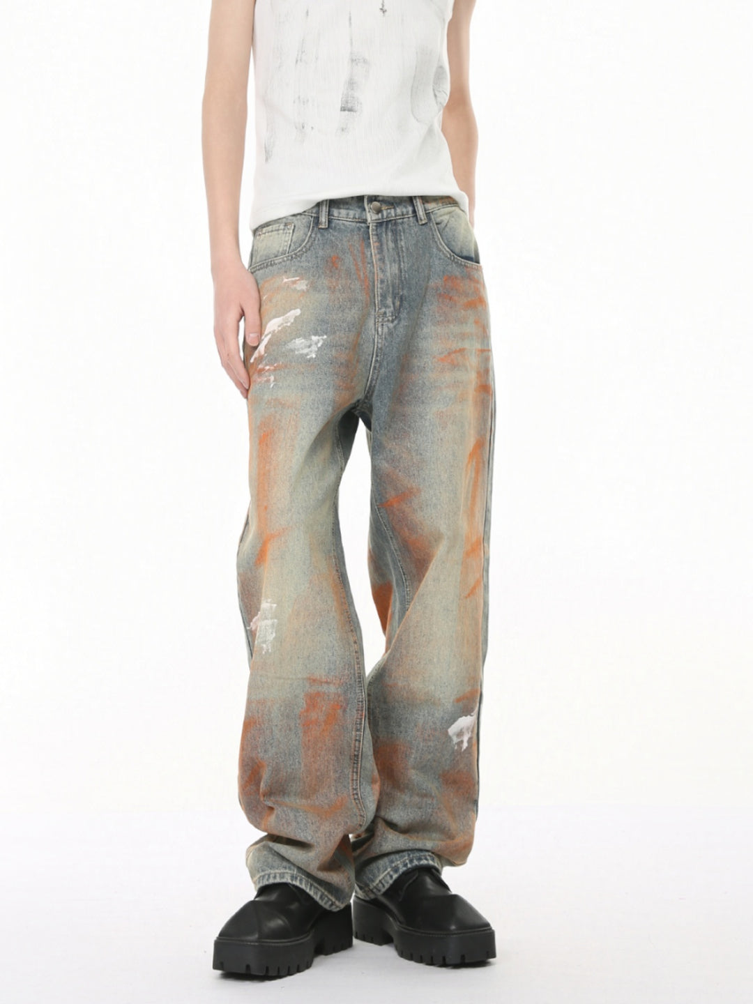 Graffiti Design Loose Straight Pants