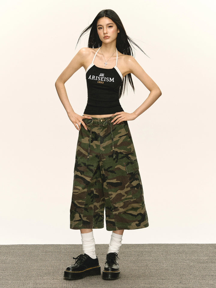 Retro Slim-Fit Halter Camisole Tank Top