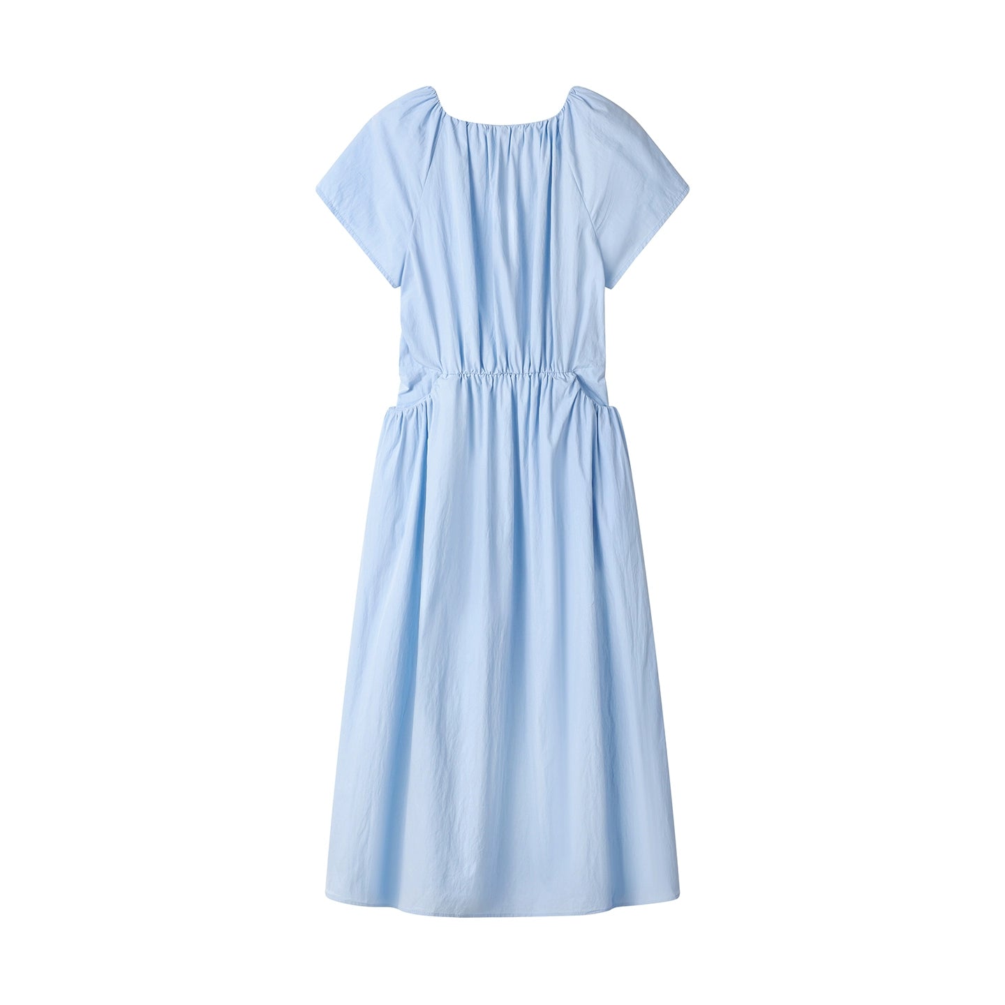 Vestido Maxi de Verão com Manga Curta e Decote em V 