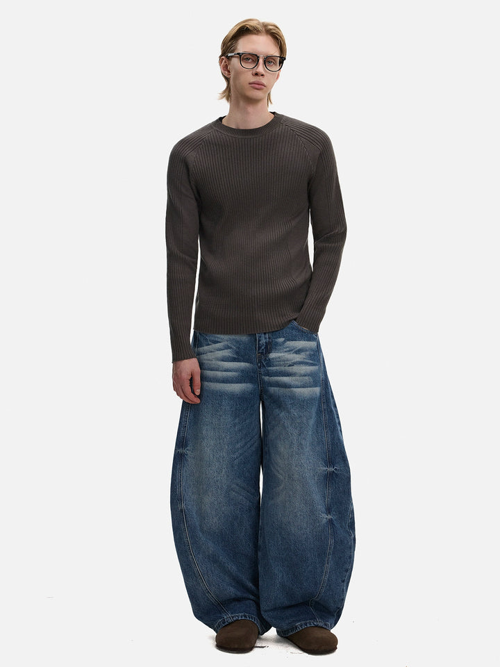 Stretch Slim Knit Bottom Sweater