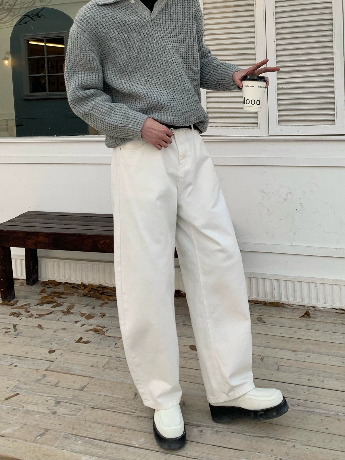 بنطال جينز سيفي فضفاض وممزق 