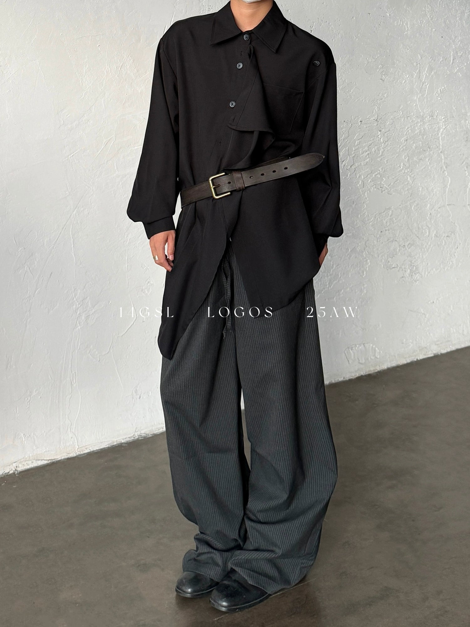 Retro Düzensiz Uzun Kollu Gömlek 