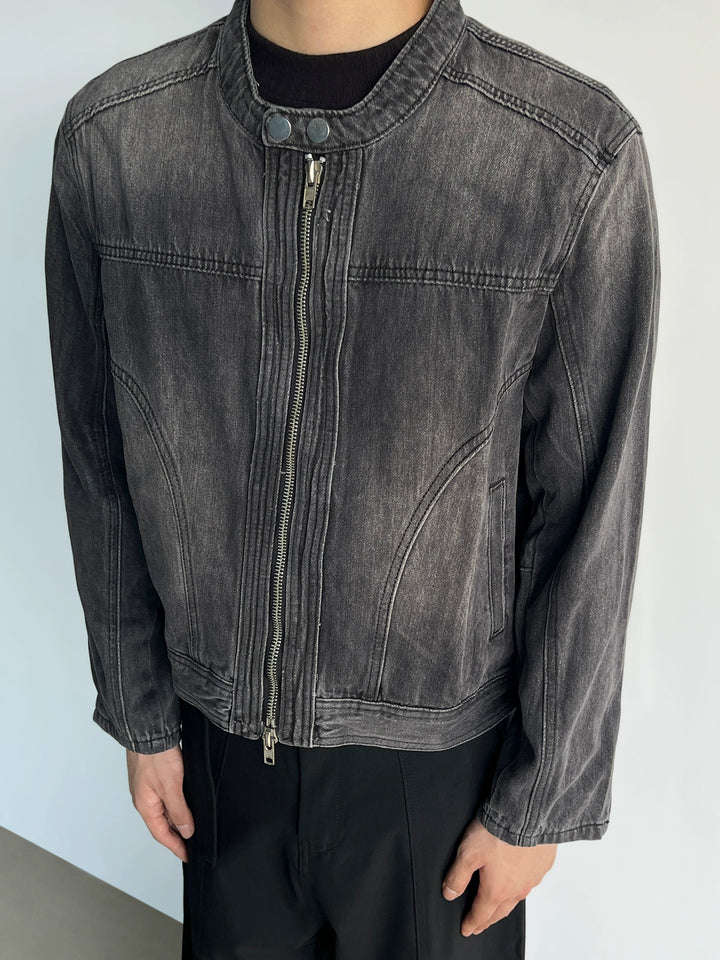 Distressed Washed Denim Jacket