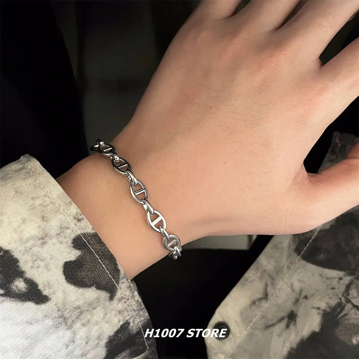 Titanium Steel Chain Link Bracelet