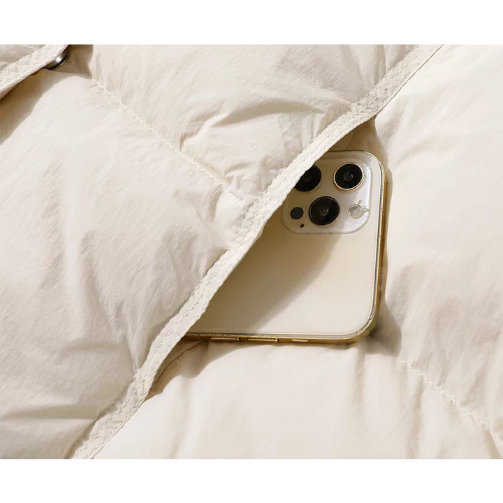 Chaqueta acolchada con solapa de contraste 