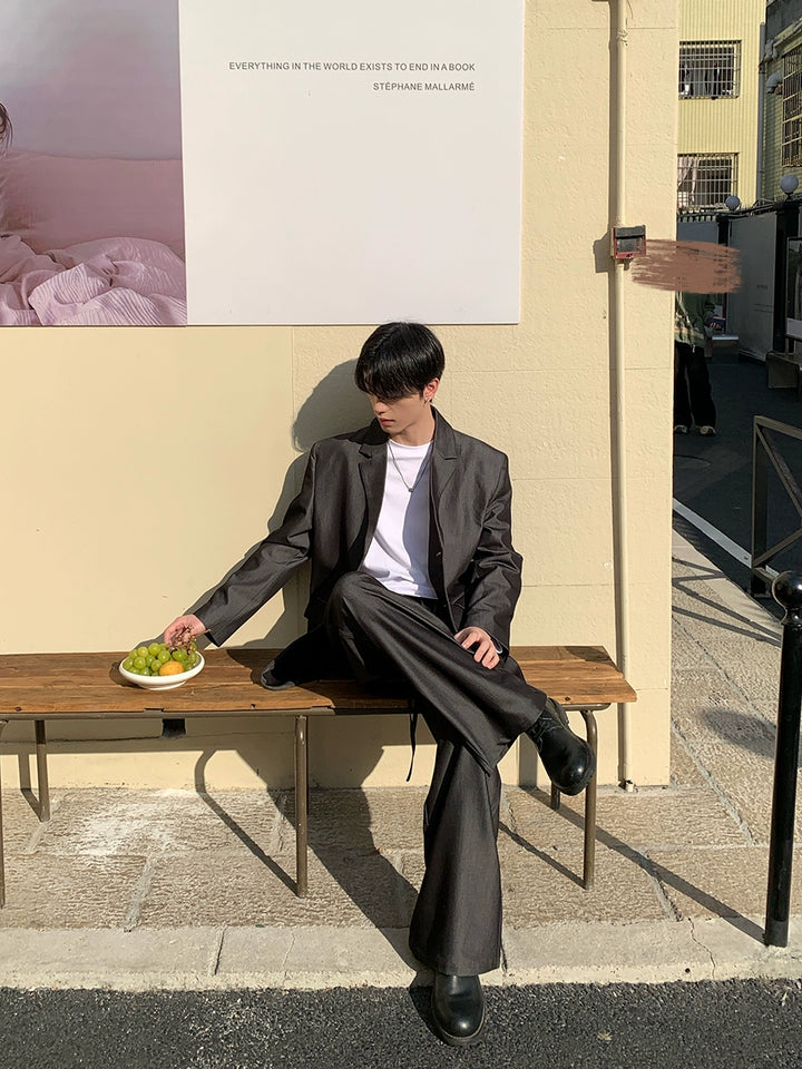 캐주얼 수트 자켓과 바지 세트 