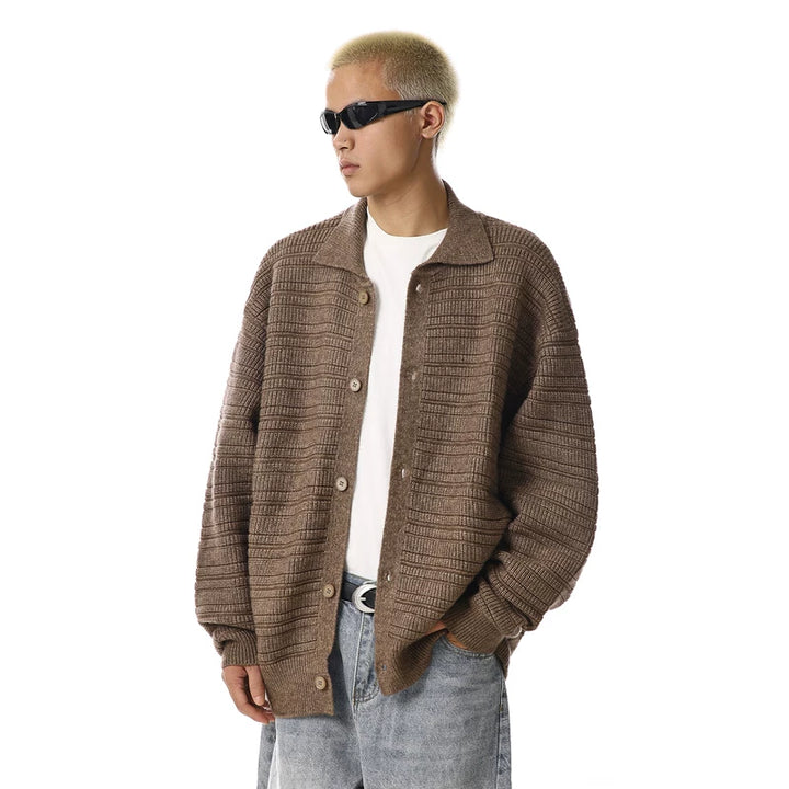 Cardigan en tricot rétro avec boutons 