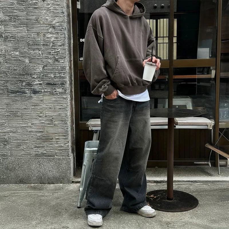 미니멀리스트 루즈 핏 스포티 후드티 