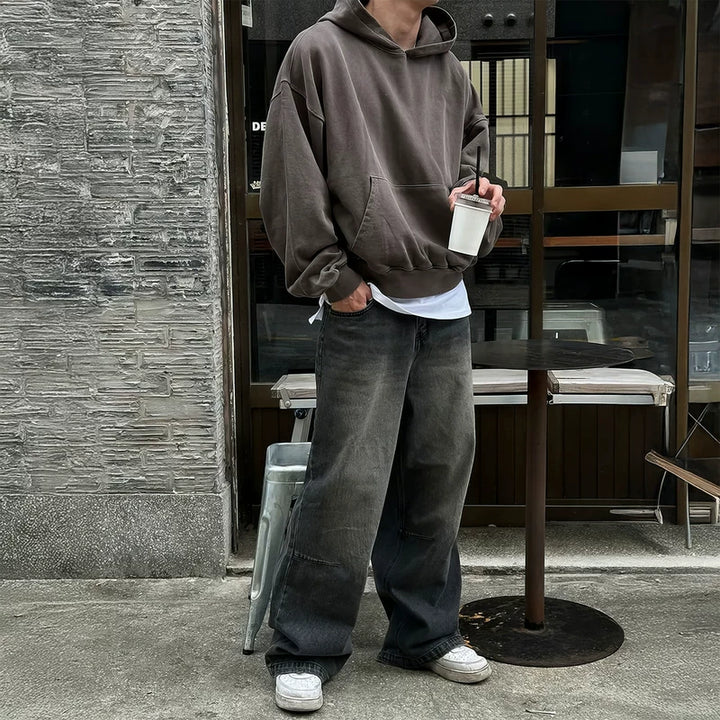 미니멀리스트 루즈 핏 스포티 후드티 