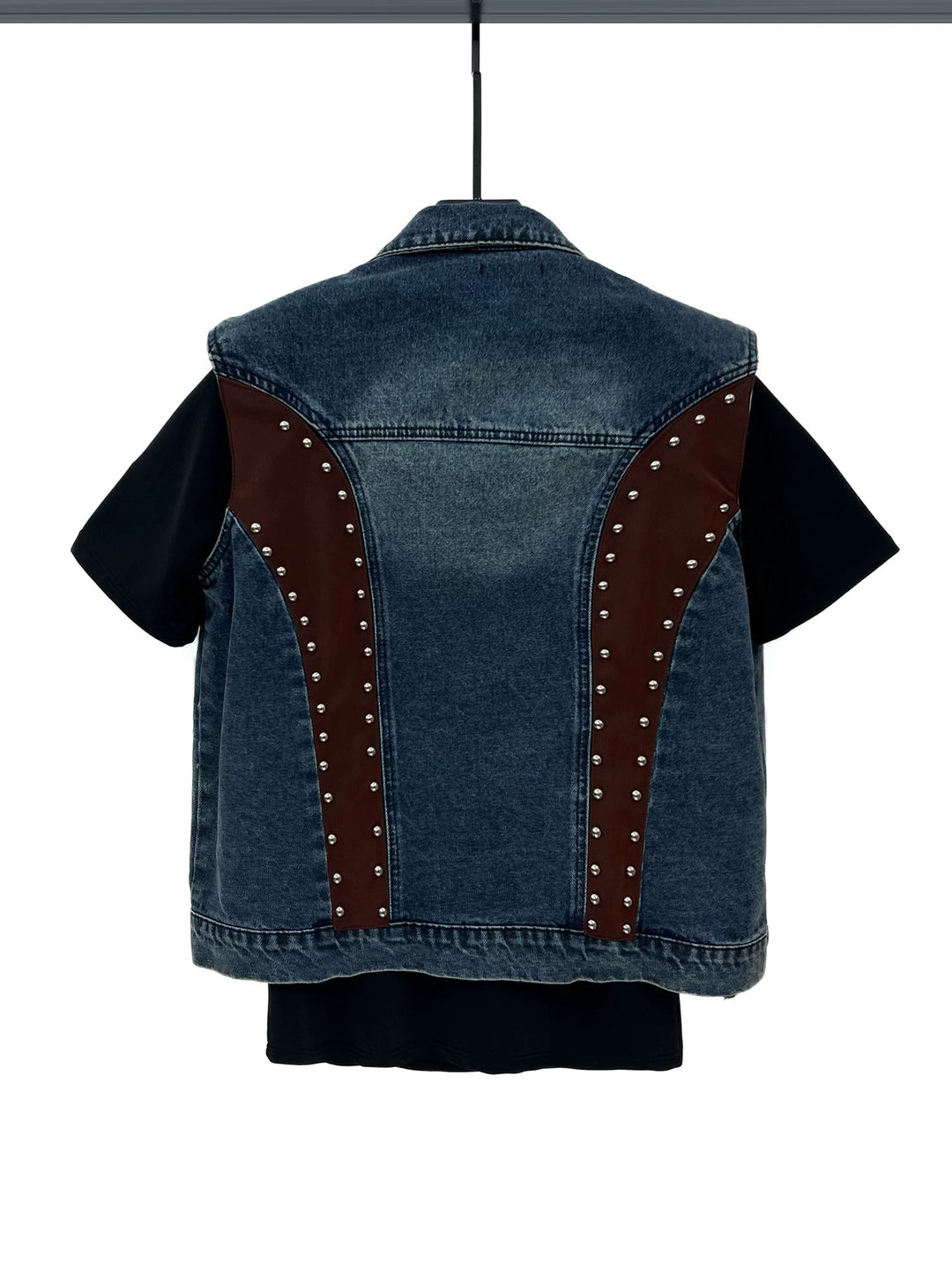 Sleeveless Denim Vest and Wide-leg Pants