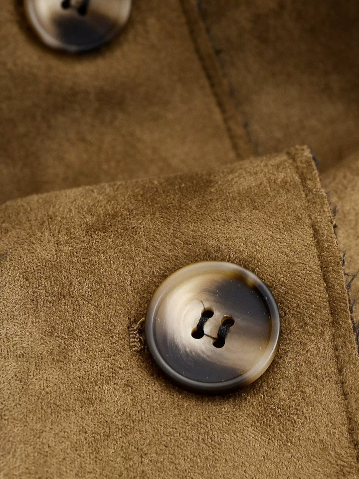Suede Button-Up Short Jacket