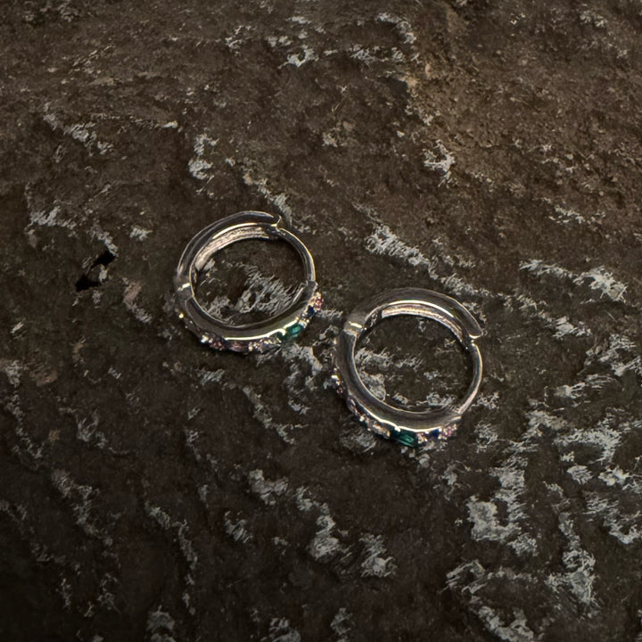 Sterling Silver Irregular Hoop Earrings