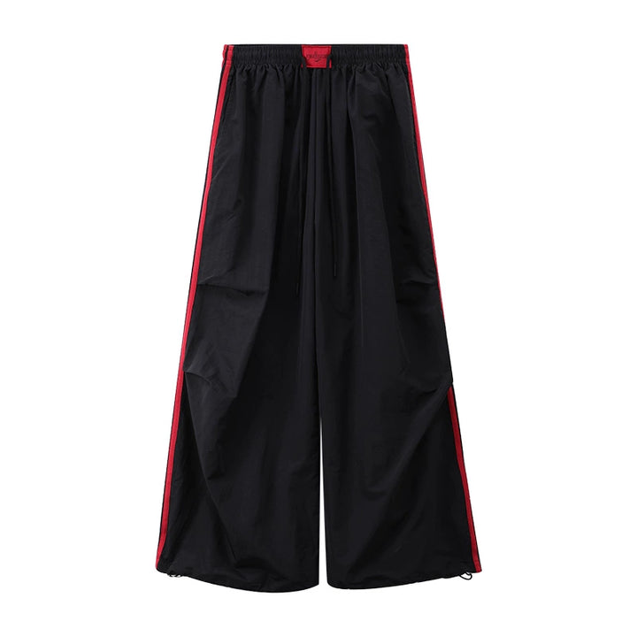 Wide Leg Paratrooper Contrast Stripe Pants