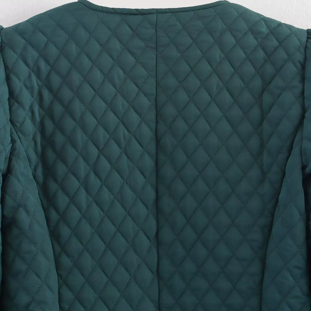 Gequilte Diamantpatroon Lange Trenchcoat 