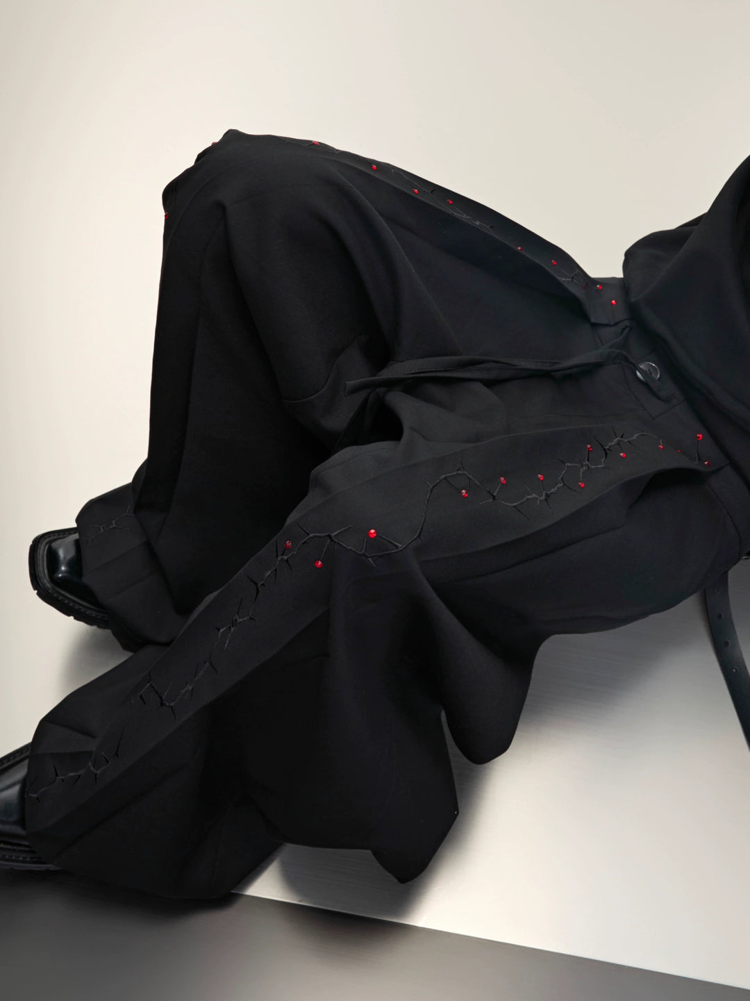 Lockere Passform Palaststil bestickte Hose 