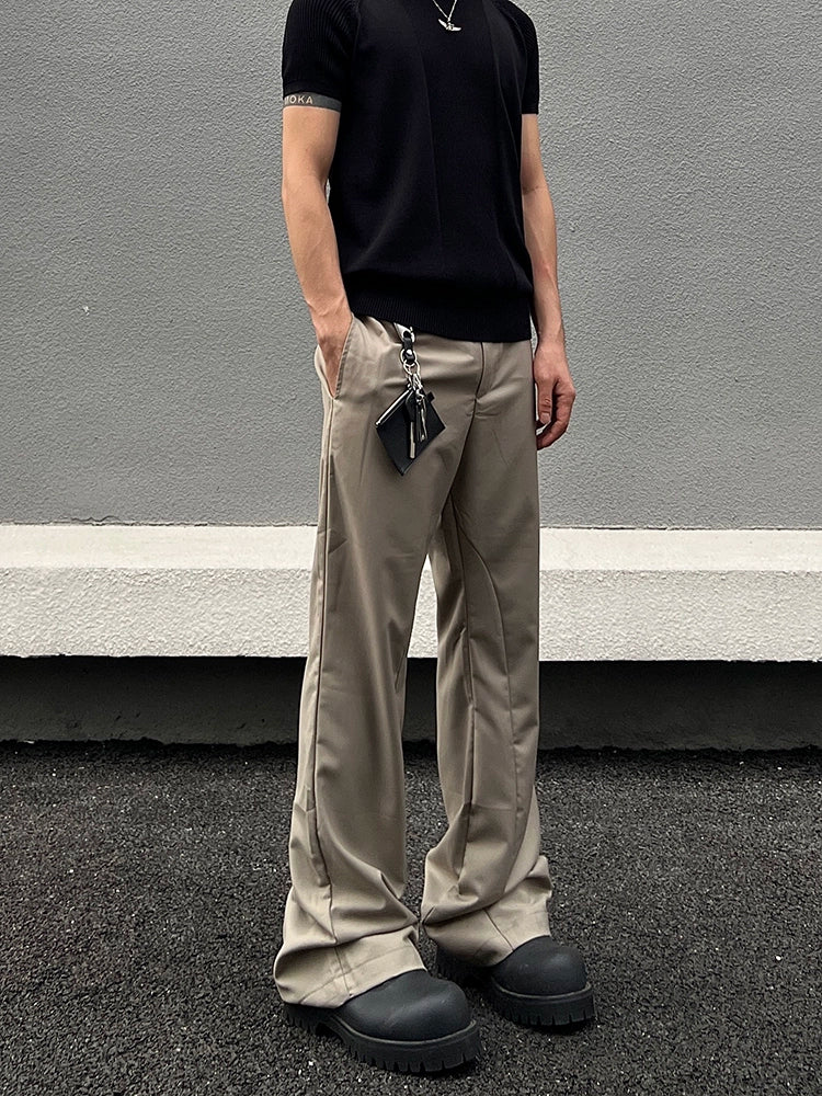 Ausgestellte gerade Slim-Fit Freizeit-Hosen 