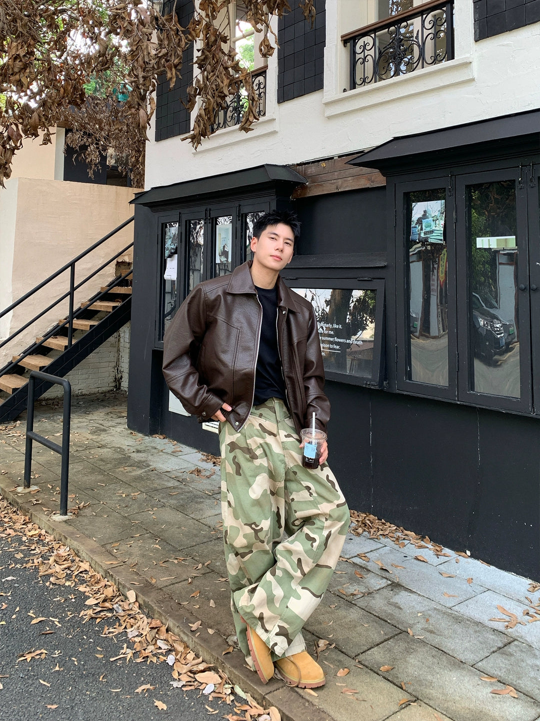 Short Leather Street Style Jacket