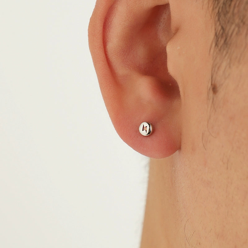 Sterling Silver Lightning Bolt Stud Earrings
